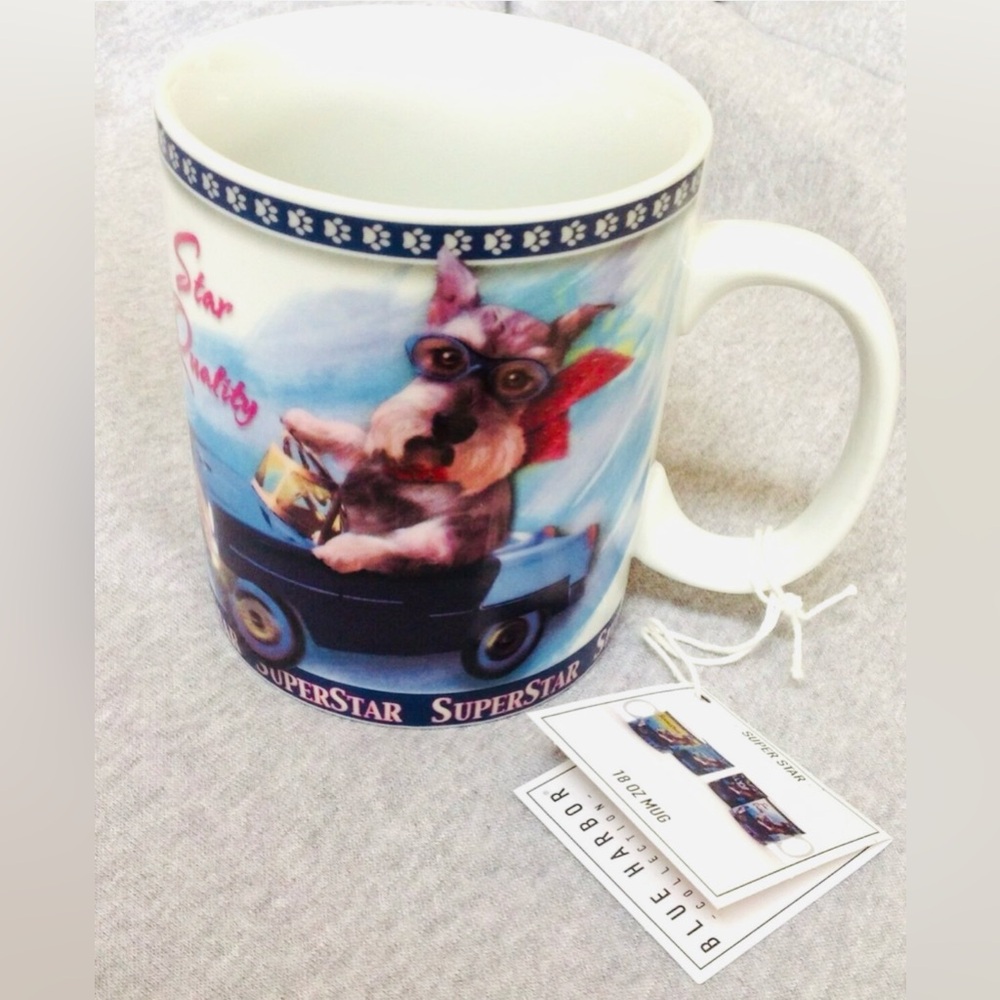 Coffee Mug Fox Terrier Dog Ceramic Superstar Travel Dogs By Blue Harbor New